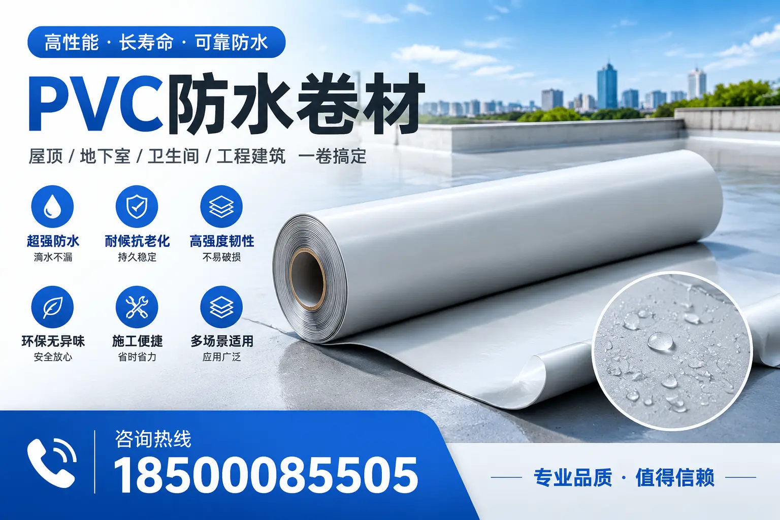 PVC防水卷材的防水效果评测，适合丽水的科学依据